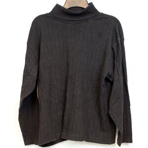 VTG 80s Jennifer Moore Sport Ribbed Shirt Turtleneck sz L Classic Fashion Winter